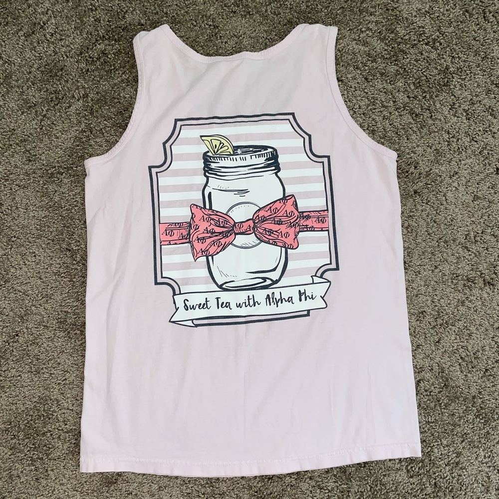 Alpha Phi baby pink tank top